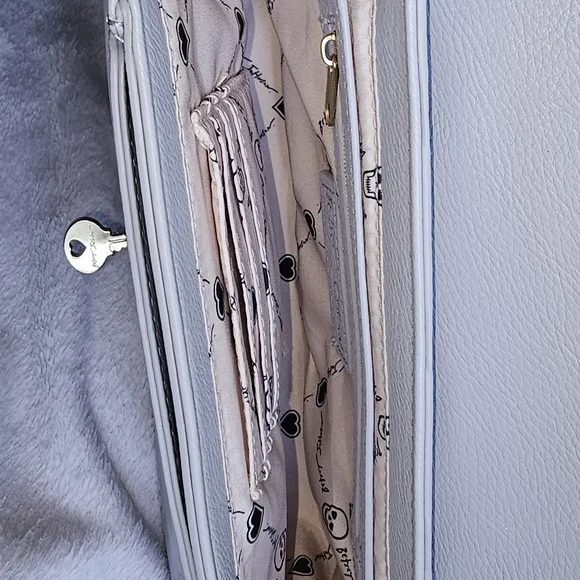 Betsey Johnson Blue Aura Skull Embossed Shoulder Bag - Picture 4 of 5